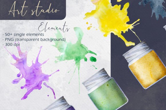Art Studio Elements: Vibrant Design Assets