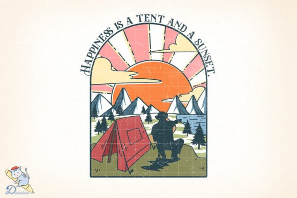 Camping Happiness: A Tent and a Sunset