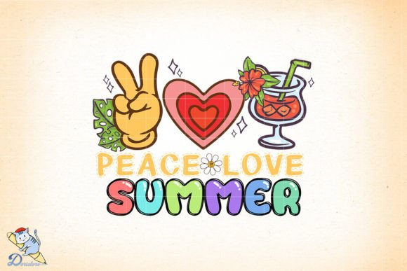 Capturing the Spirit of Peace, Love, and Summer with Hand-Drawn Digital Art