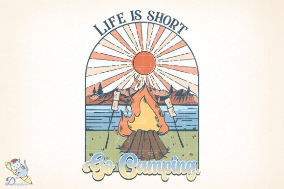 Capturing the Wild: The Art of Personalised Pen Sketches and Life is Short Go Camping Sublimation