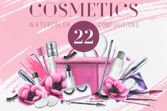 Eye Cosmetics Watercolor Compositions: Elevating Beauty Branding with Art