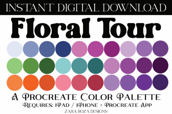 Floral Tour Procreate Color Palette Guide