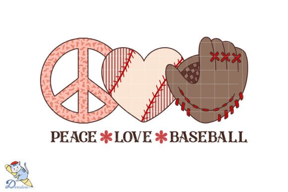 Peace Love Baseball Sublimation: A Hand-Drawn Digital Asset