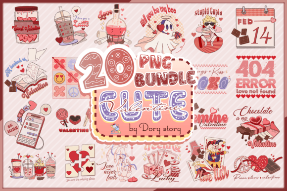 Sweet Valentine's Day Bundle: A Digital Design Resource for Print Projects