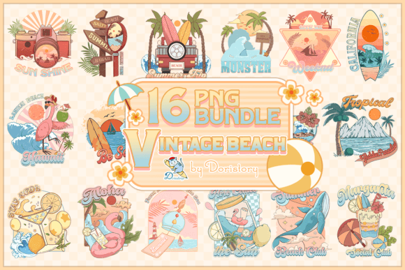 Vintage Beach Sublimation Bundle: Bringing Coastal Nostalgia to Your Creations
