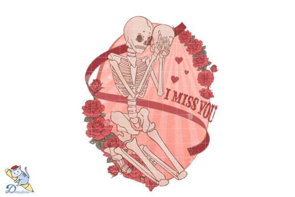 Vintage Valentine Skeleton: A Timeless Digital Art Asset